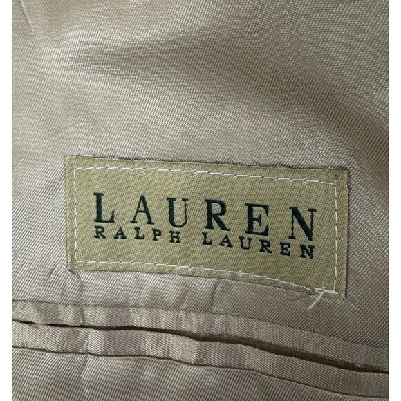 Y2K Lauren Ralph Lauren Men's Silk Wool Blend Blazer Plaid Beige Men’s 52XL - Picture 4 of 7